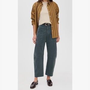 Velvet Deep blue barrel leg Trousers